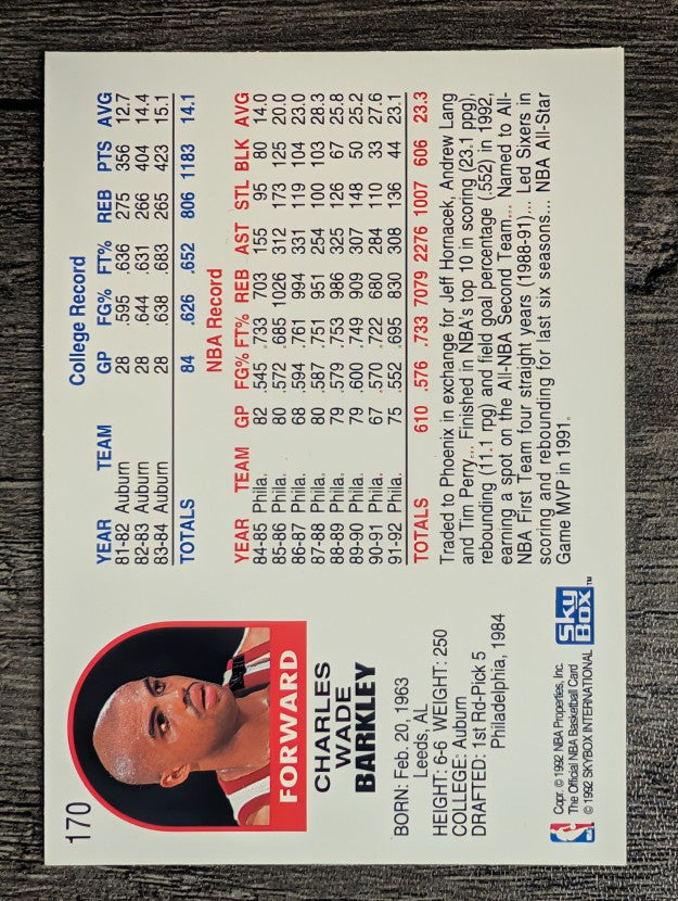 1992-93 Hoops #170 Charles Barkley (NM)