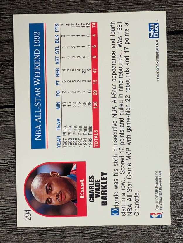 1992-93 Hoops #294 Charles Barkley AS