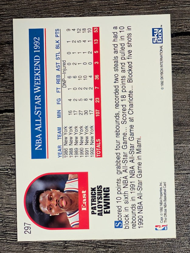 1992-93 Hoops #297 Patrick Ewing AS