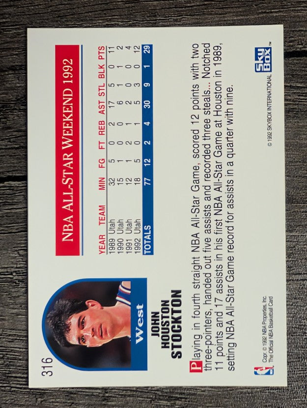 1992-93 Hoops #316 John Stockton AS