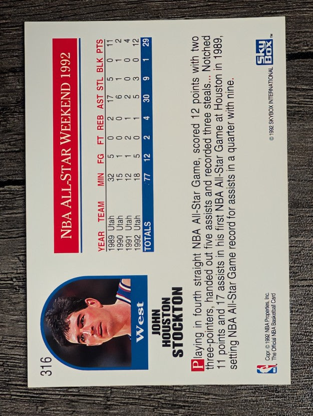 1992-93 Hoops #316 John Stockton AS