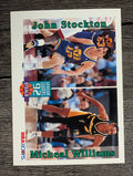 1992-93 Hoops #324 Steals League Leaders/John Stockton/Micheal Williams (NM)
