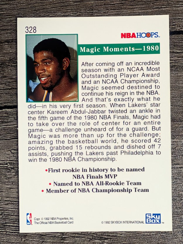 1992-93 Hoops #328 Magic Moments 1980