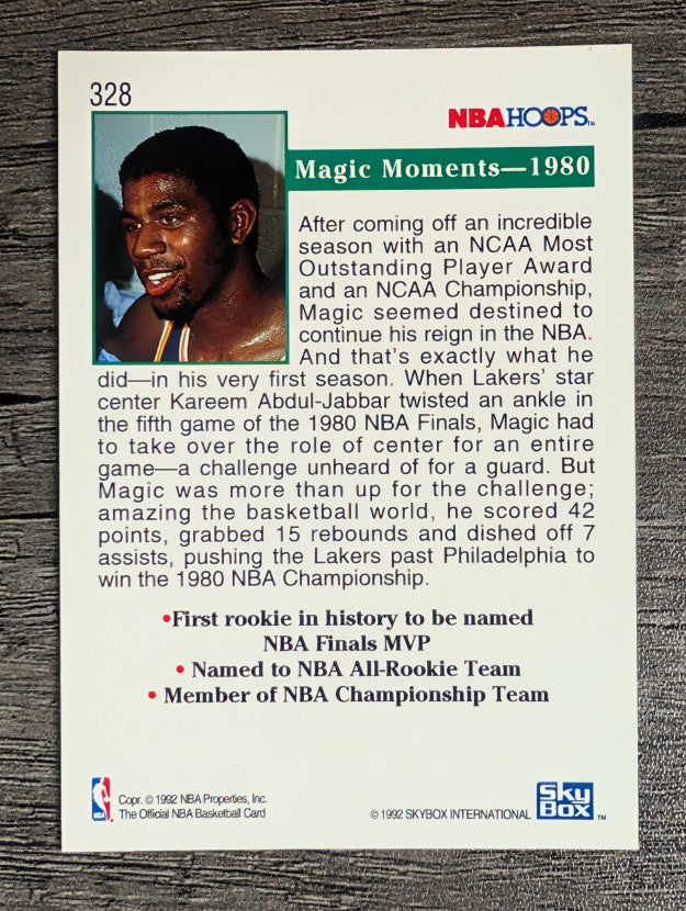 1992-93 Hoops #328 Magic Moments 1980 (EXMT)