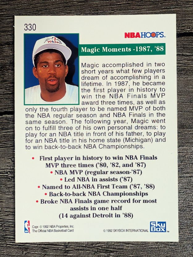 1992-93 Hoops #330 Magic Moments 87 and 88