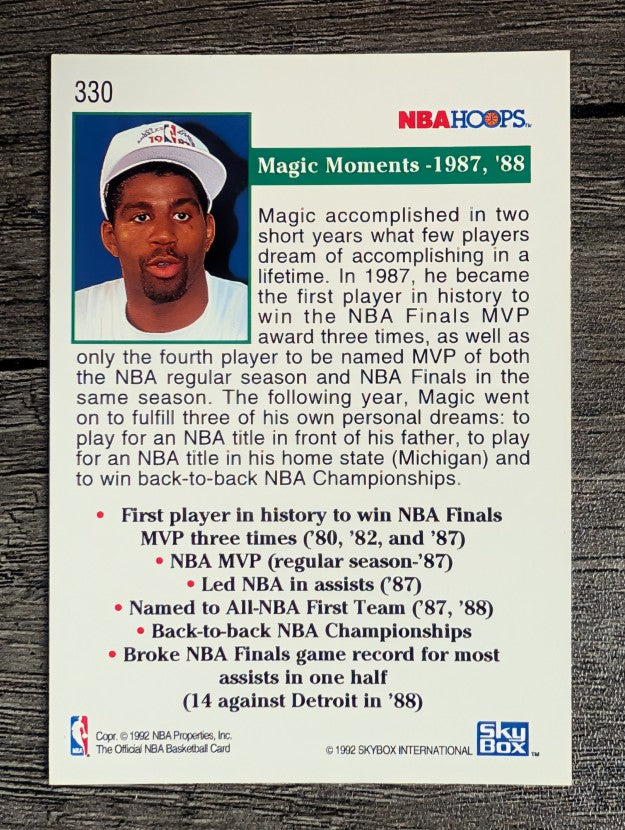1992-93 Hoops #330 Magic Moments 87 and 88 (EXMT)