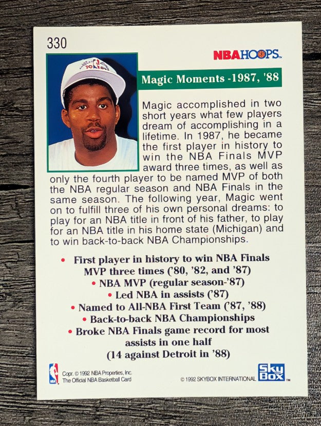 1992-93 Hoops #330 Magic Moments 87 and 88