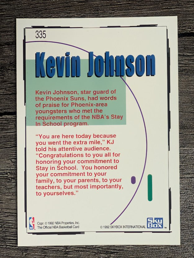1992-93 Hoops #335 Kevin Johnson STAY
