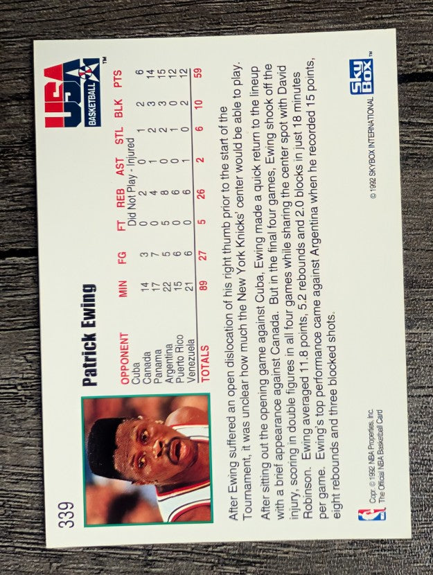1992-93 Hoops #339 Patrick Ewing USA