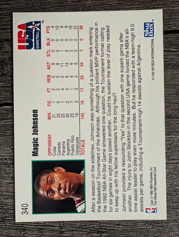 1992-93 Hoops #340 Magic Johnson USA
