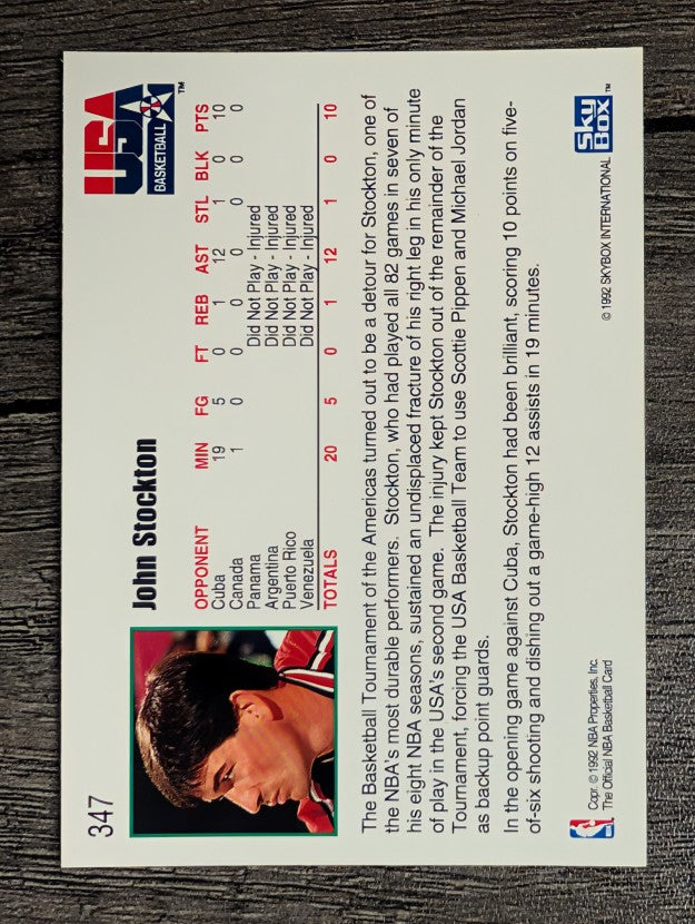 1992-93 Hoops #347 John Stockton USA