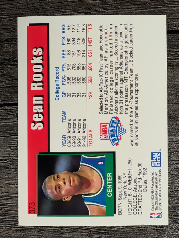 1992-93 Hoops #373 Sean Rooks RC