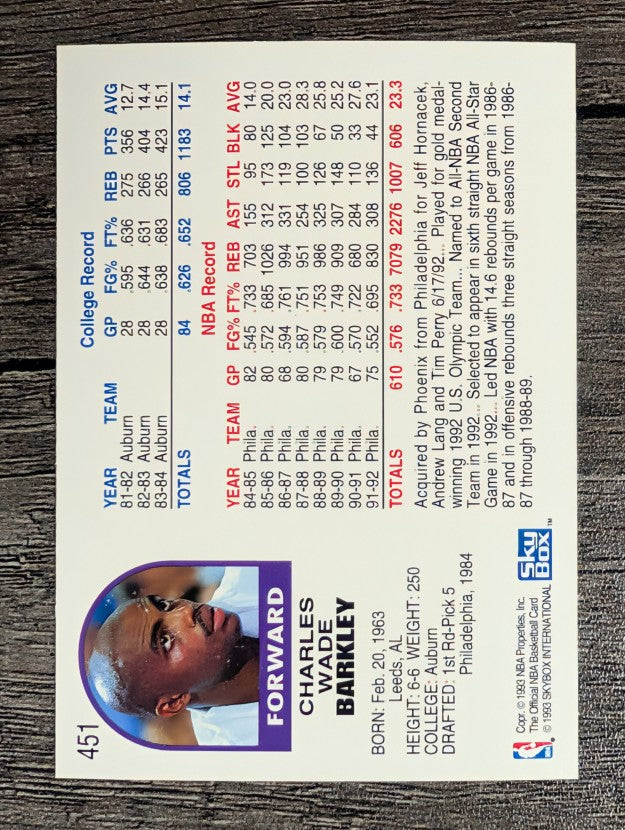1992-93 Hoops #451 Charles Barkley