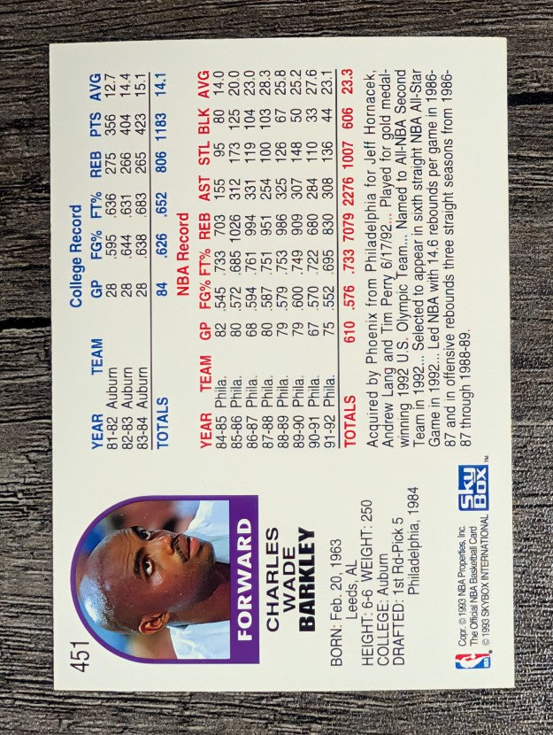1992-93 Hoops #451 Charles Barkley