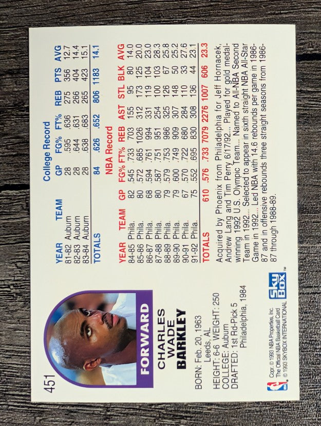 1992-93 Hoops #451 Charles Barkley