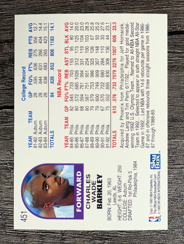 1992-93 Hoops #451 Charles Barkley