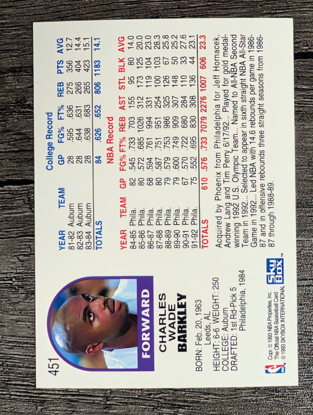 1992-93 Hoops #451 Charles Barkley