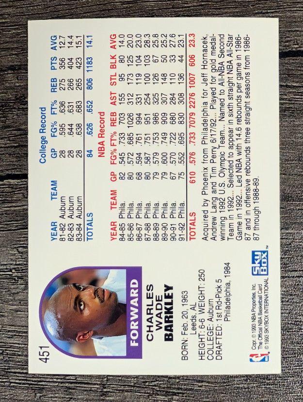 1992-93 Hoops #451 Charles Barkley