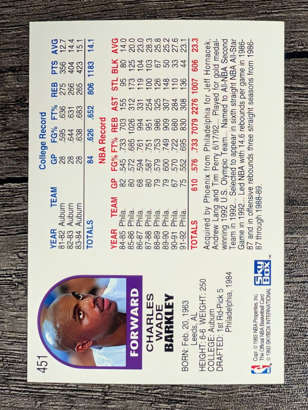 1992-93 Hoops #451 Charles Barkley