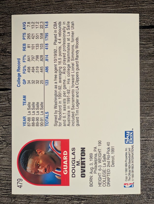 1992-93 Hoops #479 Doug Overton
