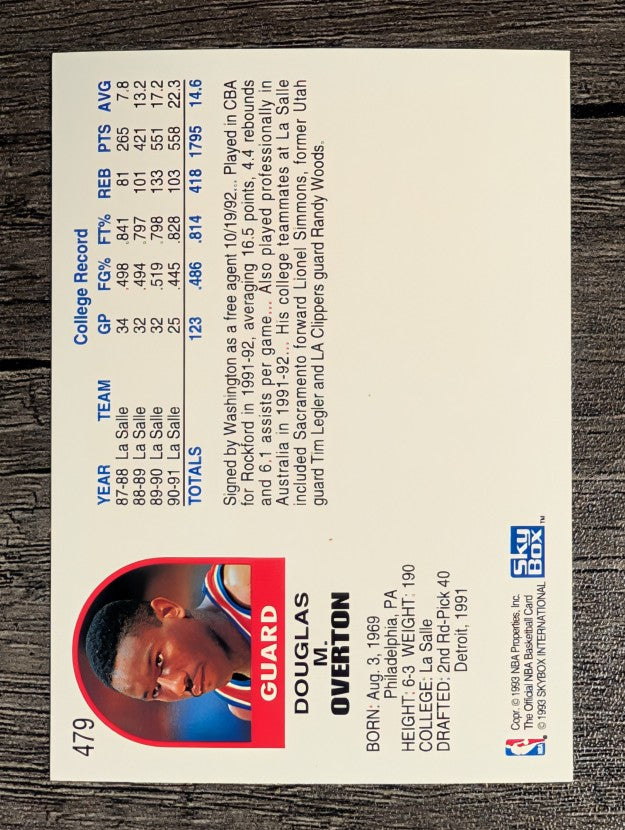 1992-93 Hoops #479 Doug Overton