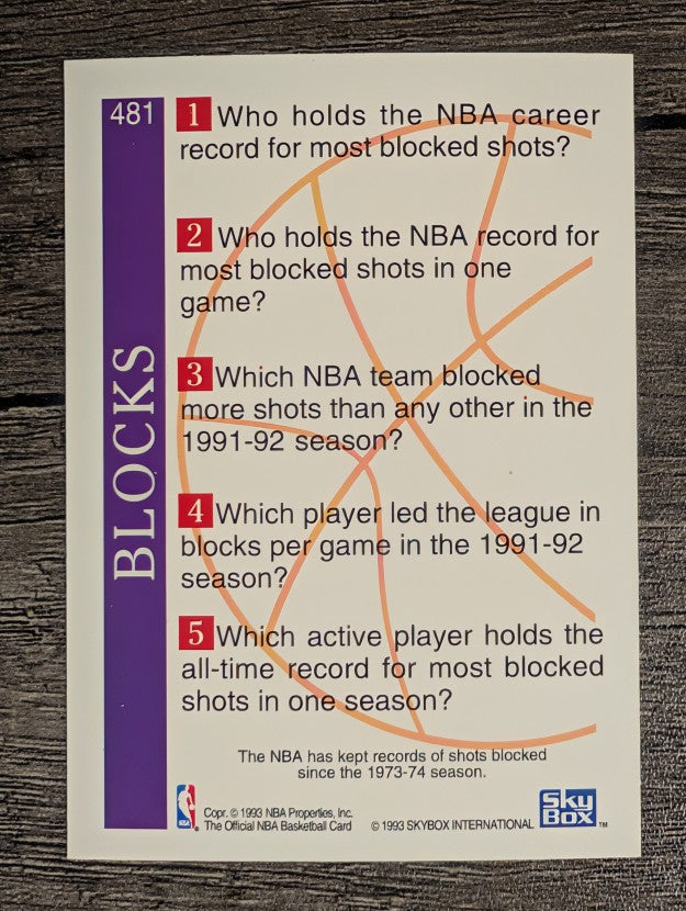 1992-93 Hoops #481 David Robinson TRV (NM)