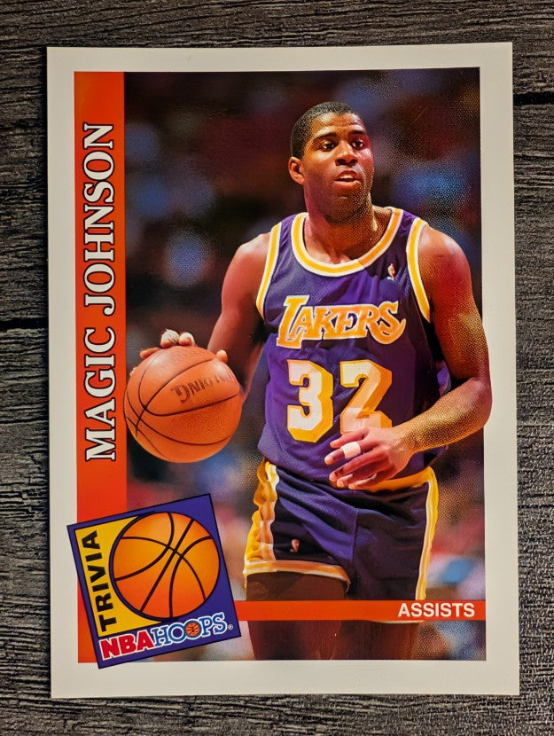 1992-93 Hoops #482 Magic Johnson TRV (NM)