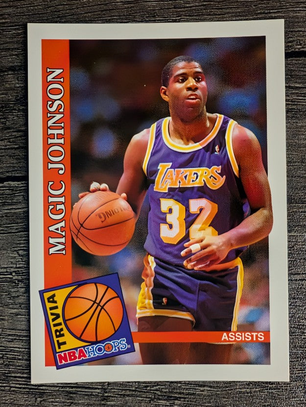 1992-93 Hoops #482 Magic Johnson TRV (NM)