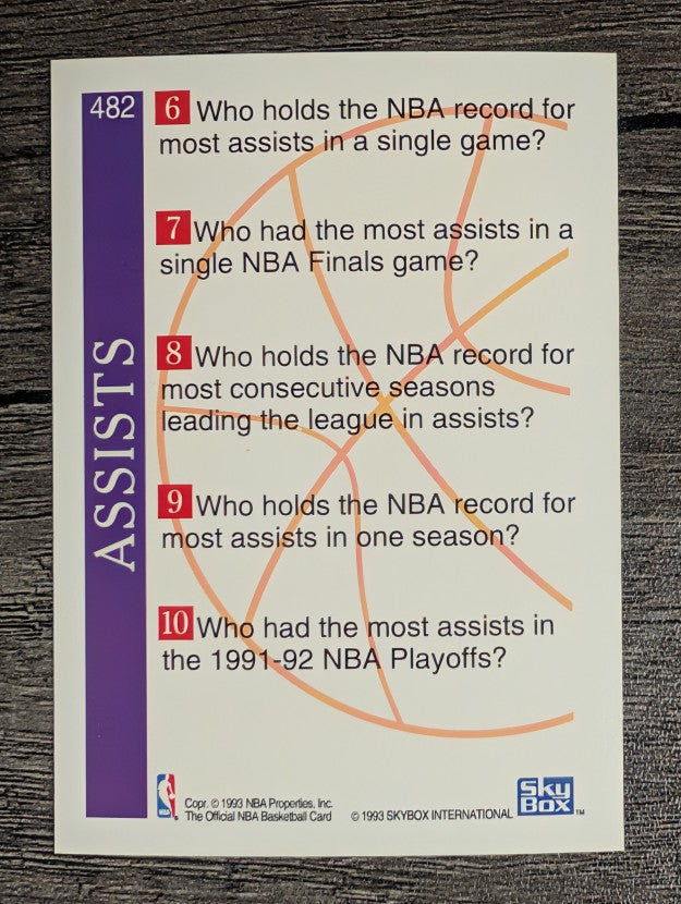 1992-93 Hoops #482 Magic Johnson TRV