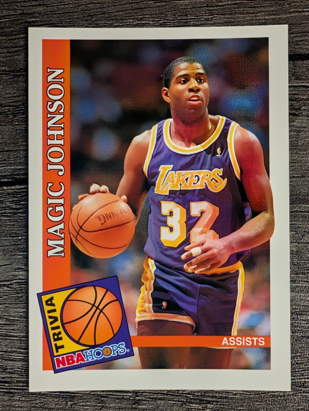 1992-93 Hoops #482 Magic Johnson TRV (NM)