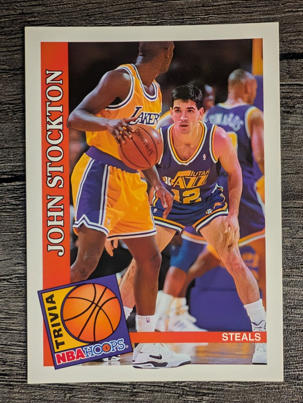 1992-93 Hoops #483 John Stockton TRV (NM)