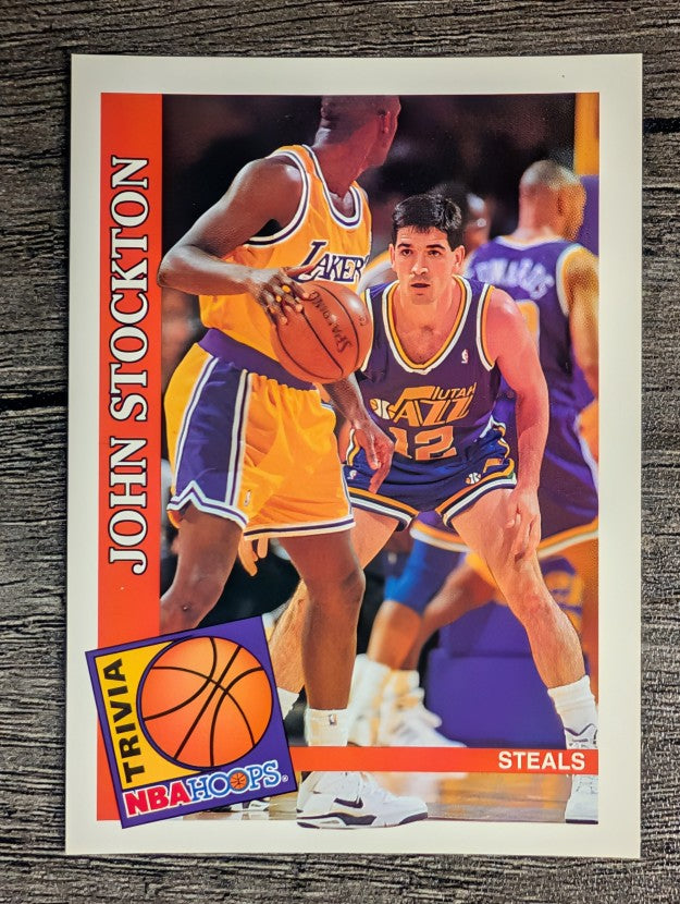 1992-93 Hoops #483 John Stockton TRV (NM)