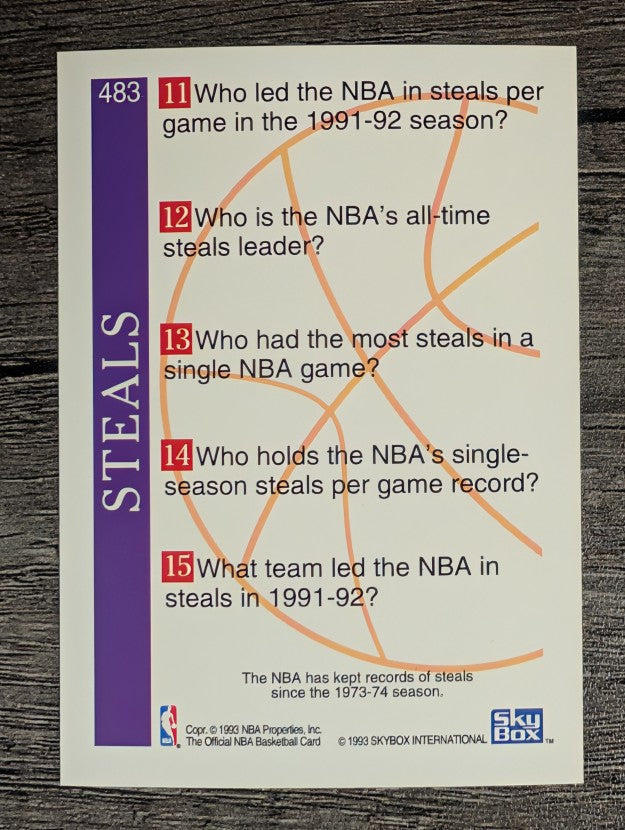 1992-93 Hoops #483 John Stockton TRV