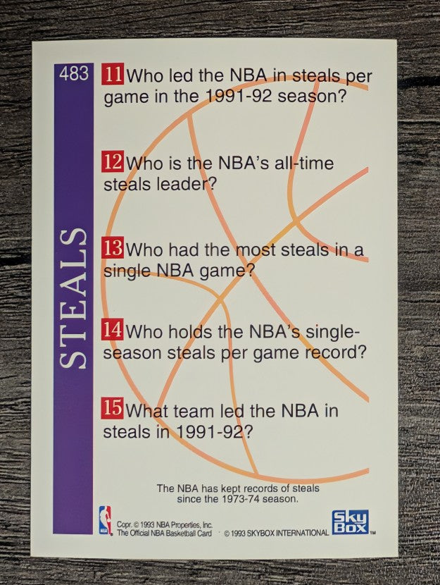 1992-93 Hoops #483 John Stockton TRV