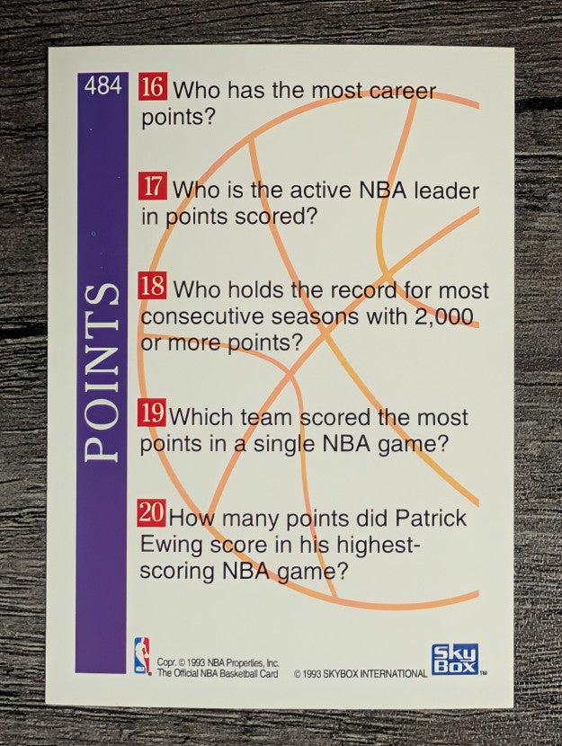 1992-93 Hoops #484 Patrick Ewing TRV