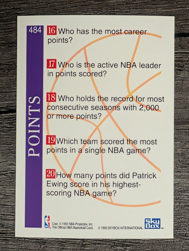 1992-93 Hoops #484 Patrick Ewing TRV