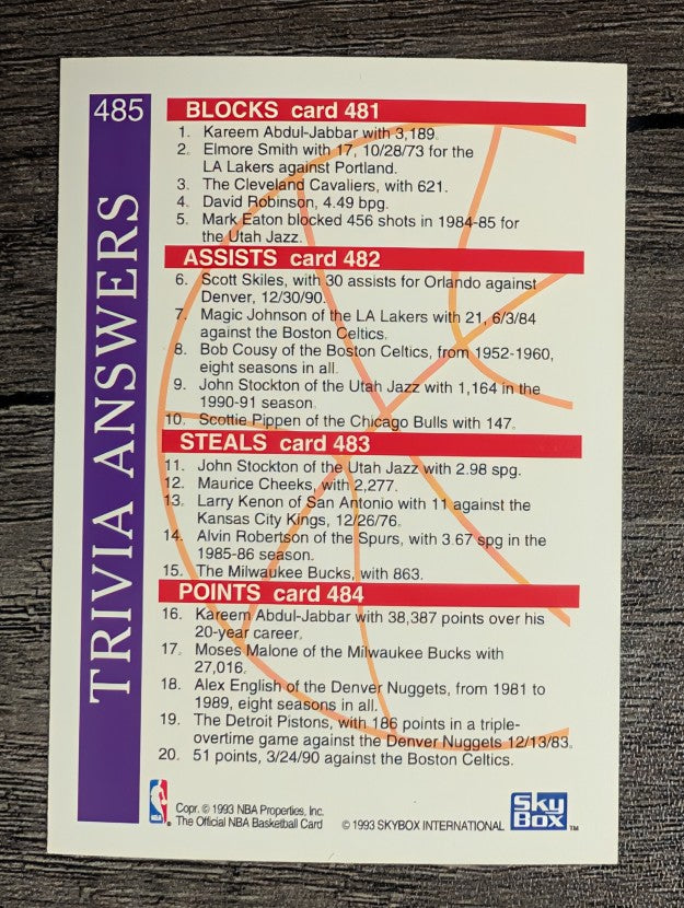 1992-93 Hoops #485 TRIV/Magic Johnson/David Robinson/Patrick Ewing/John Stockton