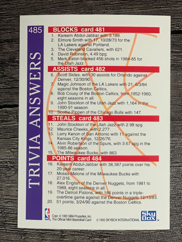 1992-93 Hoops #485 TRIV/Magic Johnson/David Robinson/Patrick Ewing/John Stockton