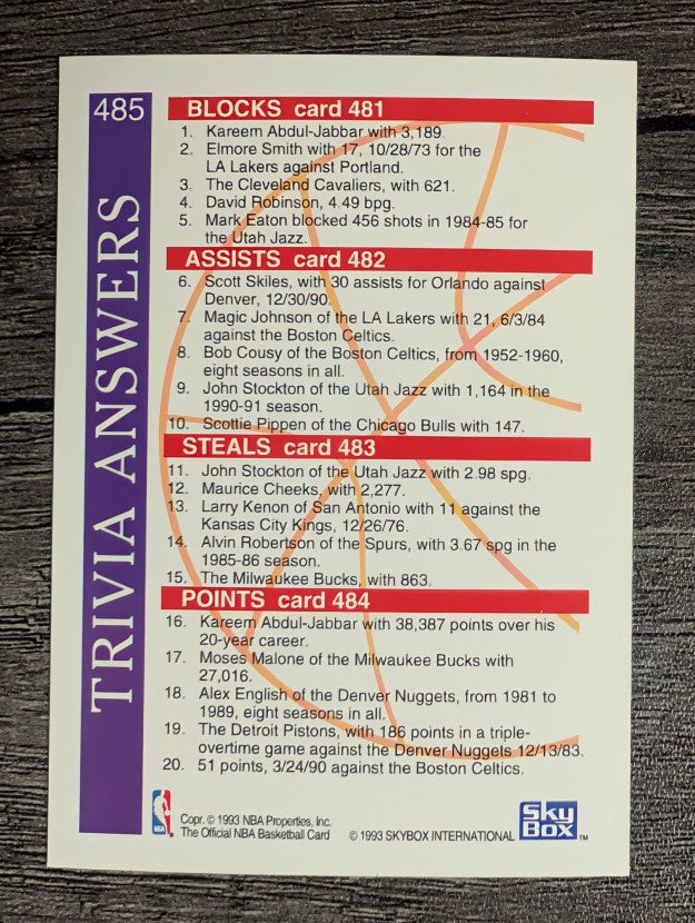 1992-93 Hoops #485 TRIV/Magic Johnson/David Robinson/Patrick Ewing/John Stockton