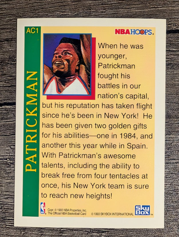 1992-93 Hoops #AC1 Patrick Ewing Art