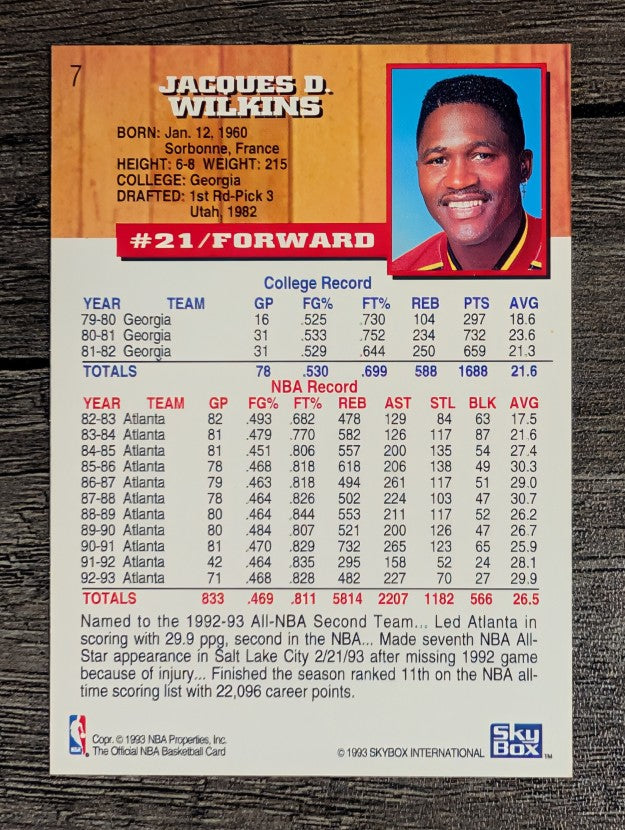 1993-94 Hoops #7 Dominique Wilkins