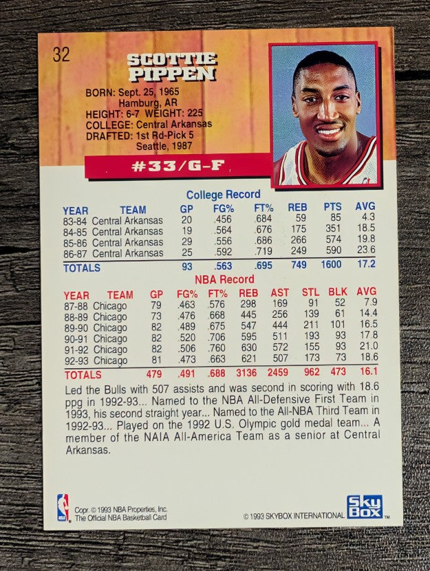 1993-94 Hoops #32 Scottie Pippen