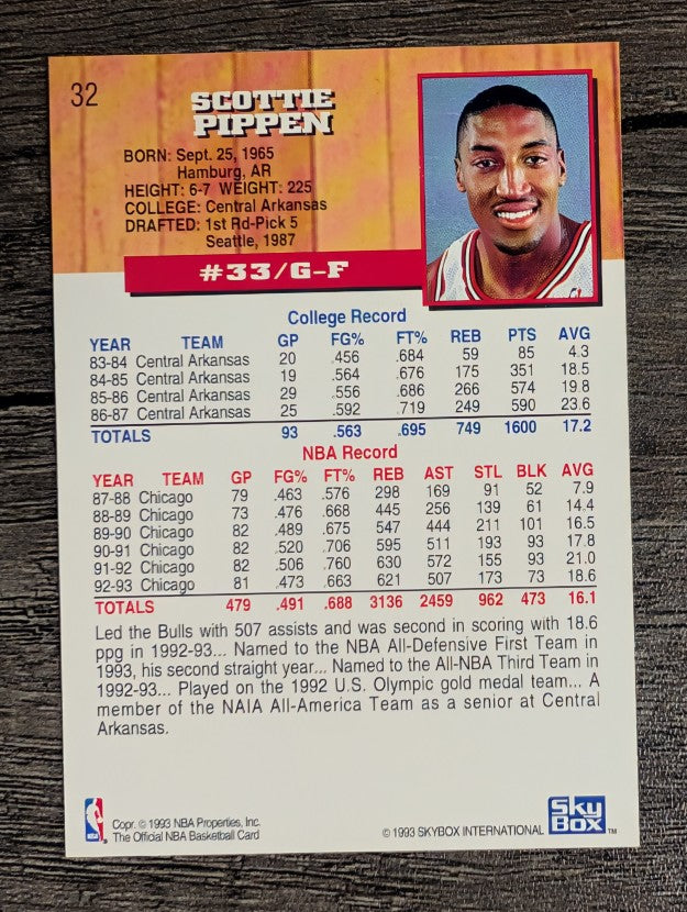 1993-94 Hoops #32 Scottie Pippen
