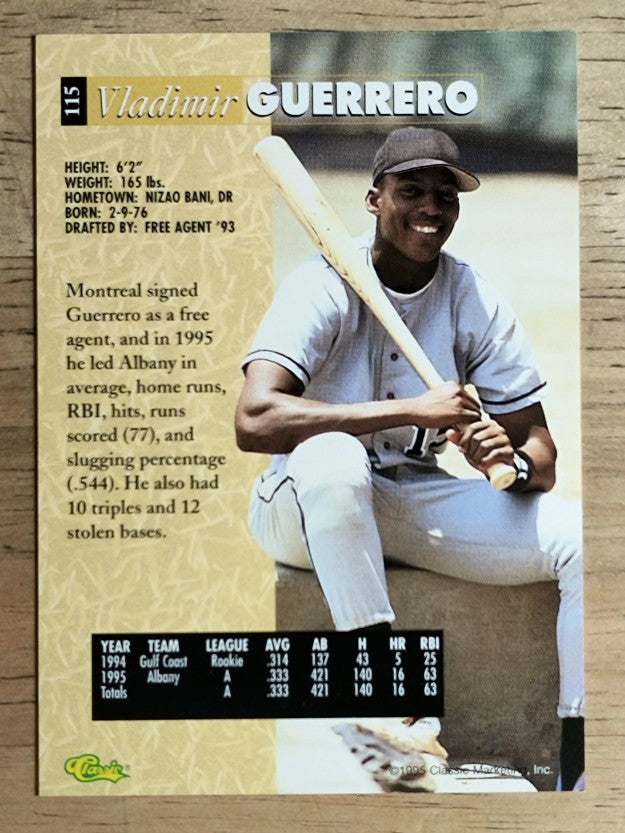 1995 Classic Five Sport #115 Vladimir Guerrero