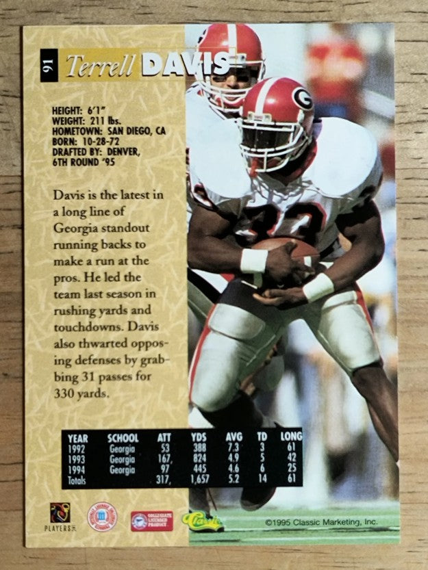 1995 Classic Five Sport #91 Terrell Davis