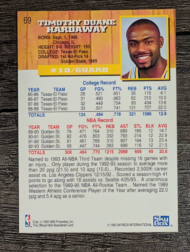 1993-94 Hoops #69 Tim Hardaway