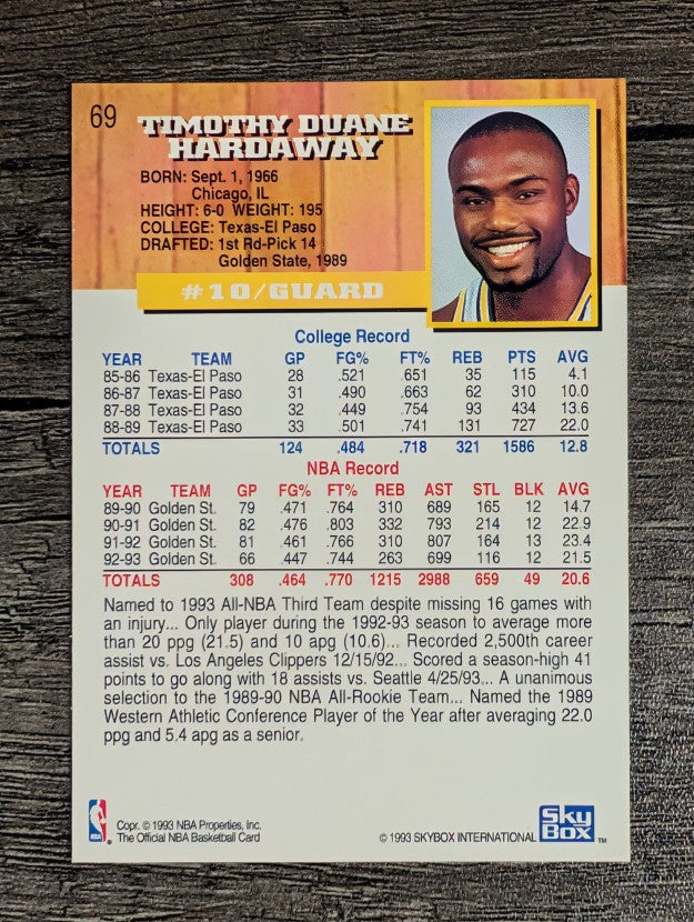 1993-94 Hoops #69 Tim Hardaway