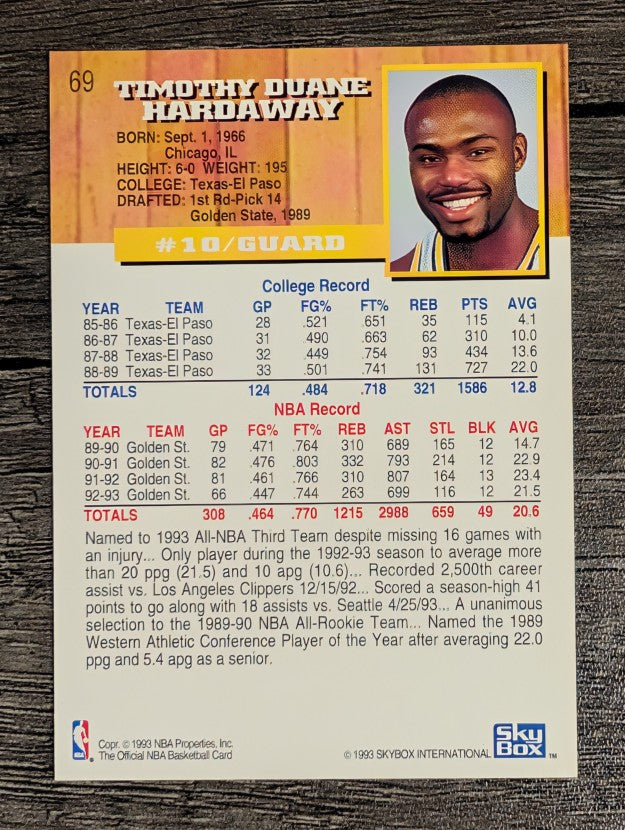 1993-94 Hoops #69 Tim Hardaway