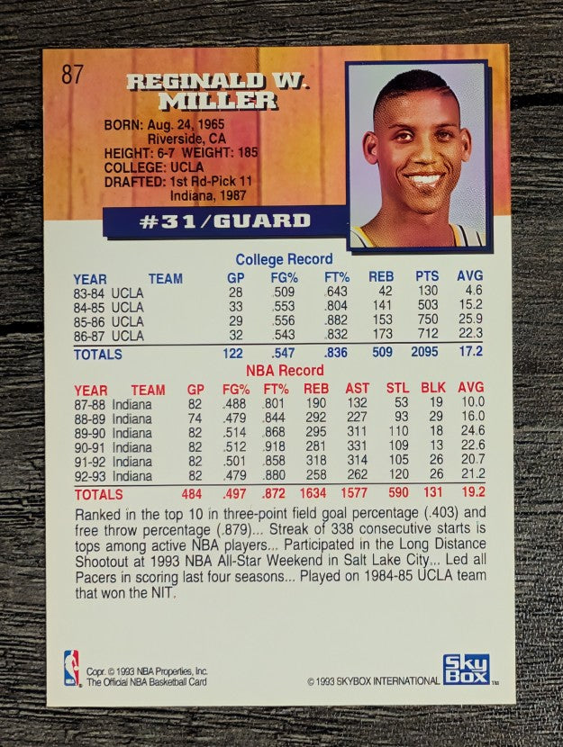 1993-94 Hoops #87 Reggie Miller (NM)