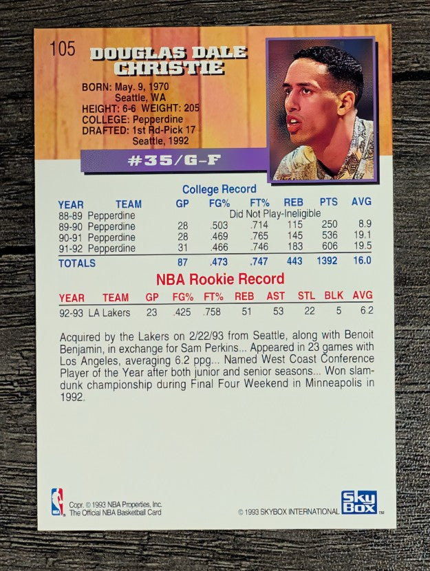 1993-94 Hoops #105 Doug Christie